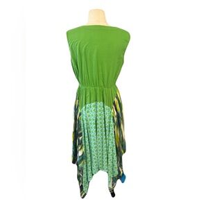 The Morgan Factory Sleeveless Pattern Style Dress Green Multicolored